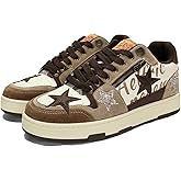 Aelfric Eden Sneakers Color Blocking Patchwork Skate Shoes Platform Leather Lace-up Sneakers Casual Comfy Walking Shoes