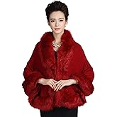 Obosoyo Women's Pashmina Shawl Cloak Cape Shawls and Wraps for Evening Dresses Shawl Wrap Cape Bridal Wedding Party Winter