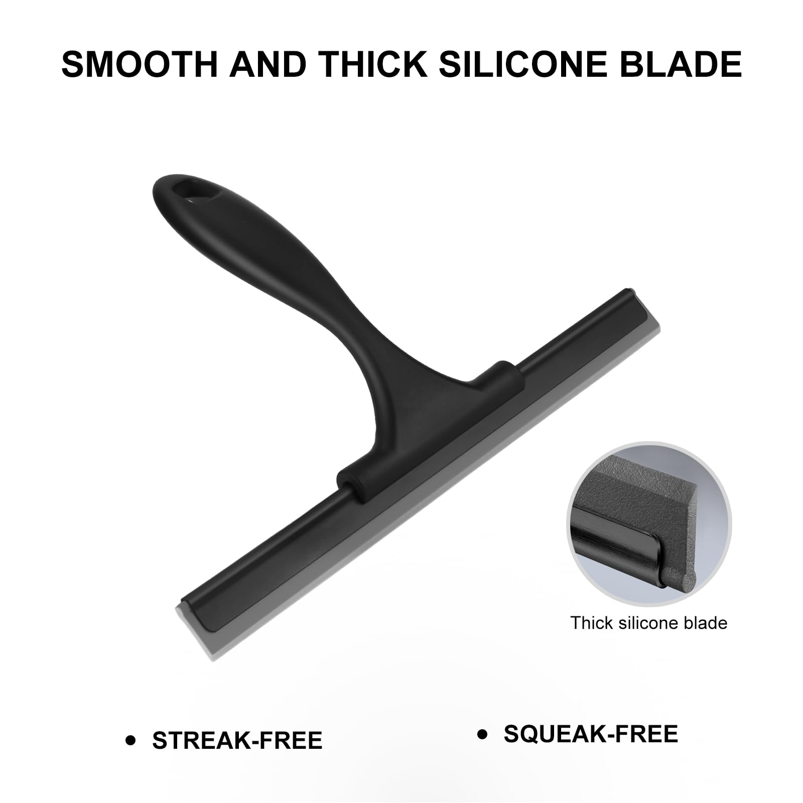 SetSail Squeegee for Shower Glass Door Stainless Steel Shower Squeegee for Glass Doors All-Purpose Window Squeegee for Tile Shower Walls, Sink, Mirror, Bathroom, Car Window Cleaning 10 Inches