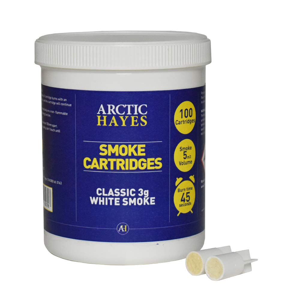 Arctic Hayes 333003B Classic White Smoke Cartridges 100-Piece Tub
