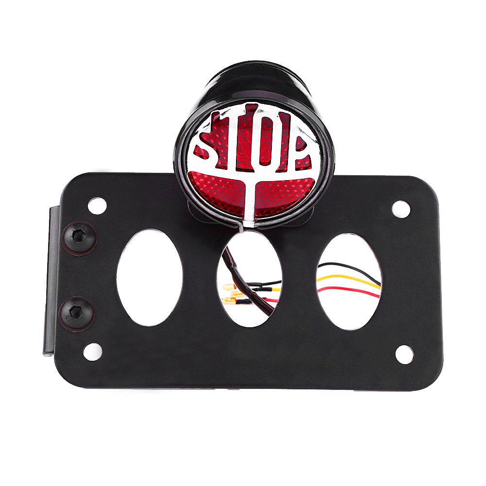 Qiilu Universal Motorcycle Rear Side Mount License Plate Holder