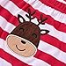 Xmas Newborn Baby Boy Girl 2PCS Christmas Deer Striped Jumpsuit Costume Outfits (0-3M, Red)