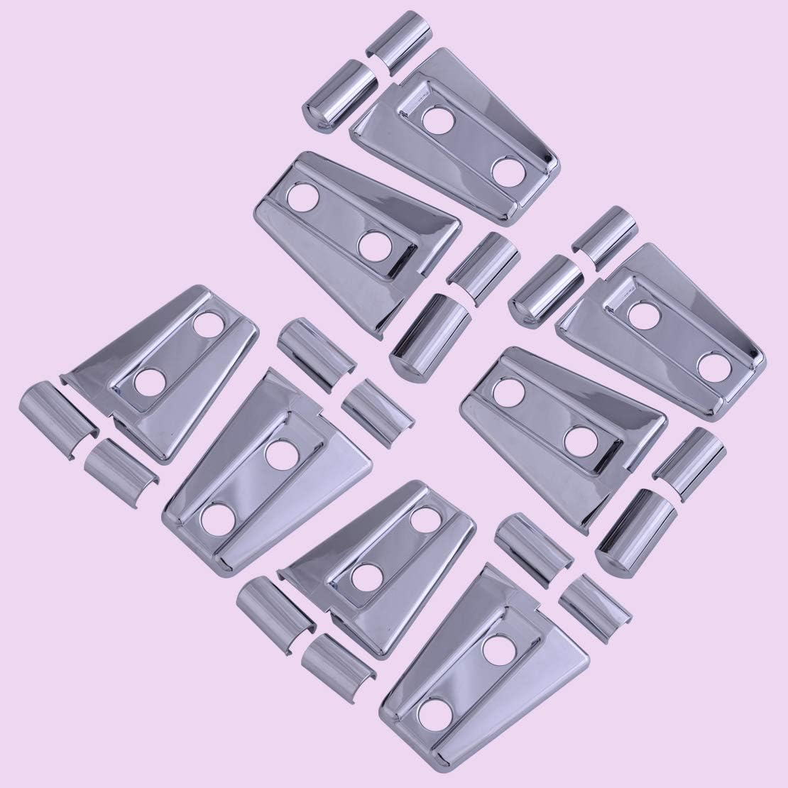 8Set Door Hinge Cover Protector Trim Chrome ABS Fit for Jeep Wrangler JK 2007-2010 2011 2012 2013 2014 2015 2016 2017 2018
