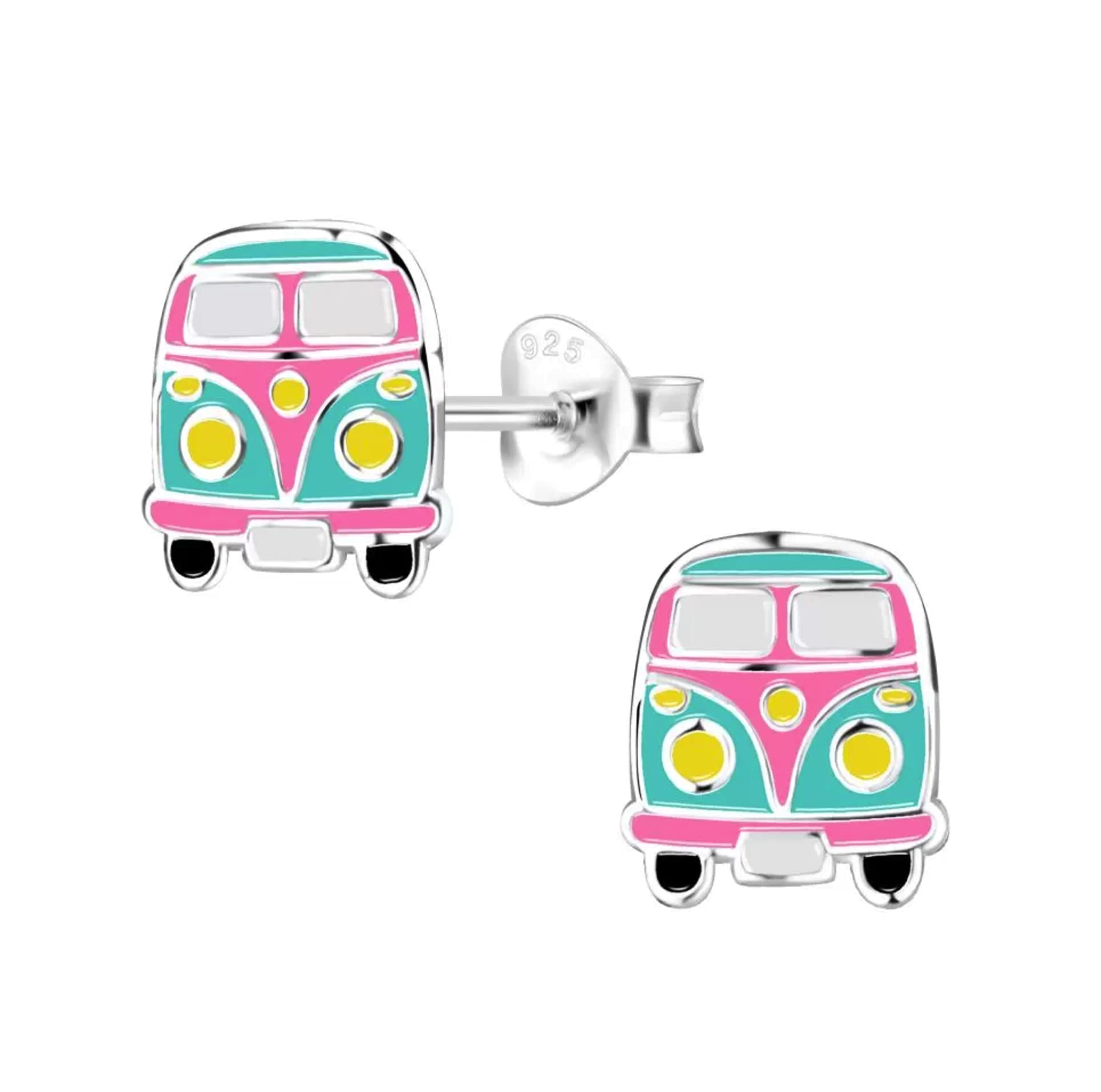 Sterling Silver Mini Bus Camper Van Earrings