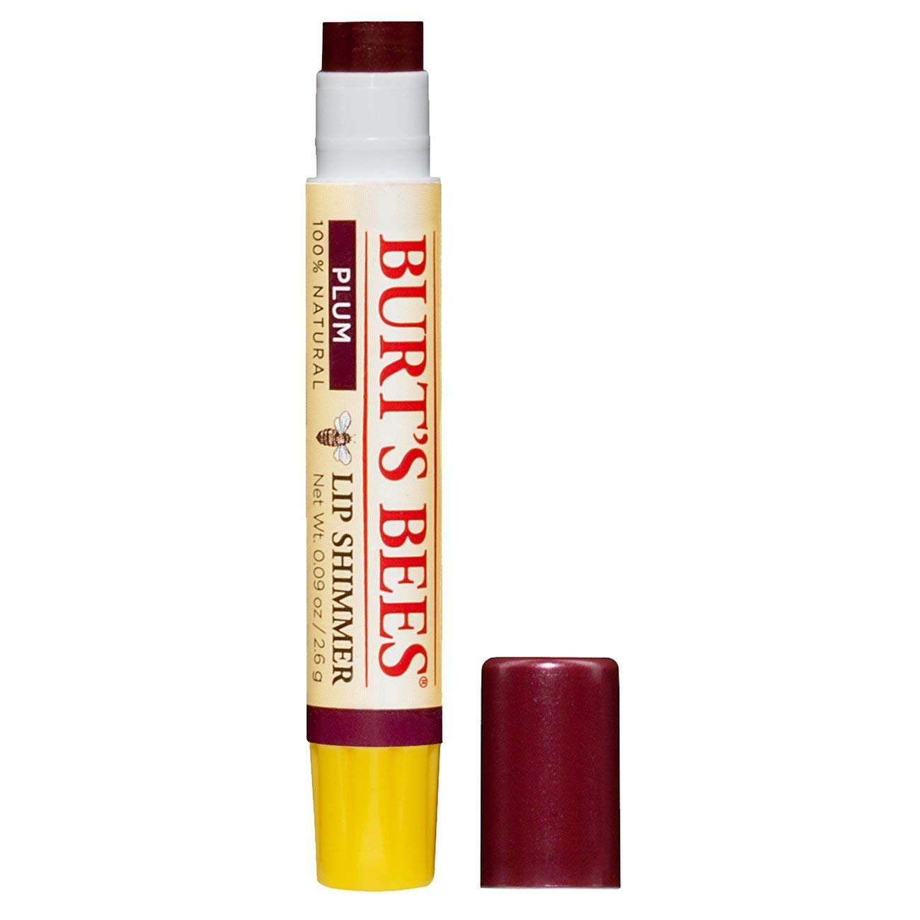 Burt's Bees 100% Natural Lip Shimmer, Plum, 2.6g