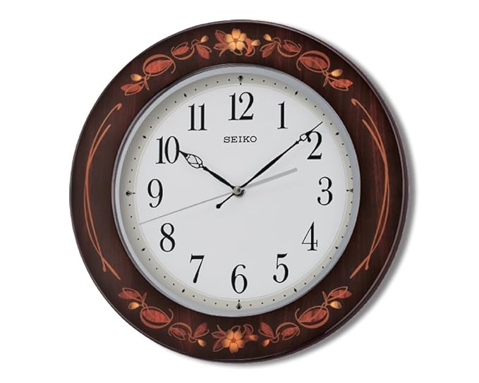 Buy Seiko Wooden Wall Clock (Brown, 33 cm x 33 cm x 4.3 cm) Online at