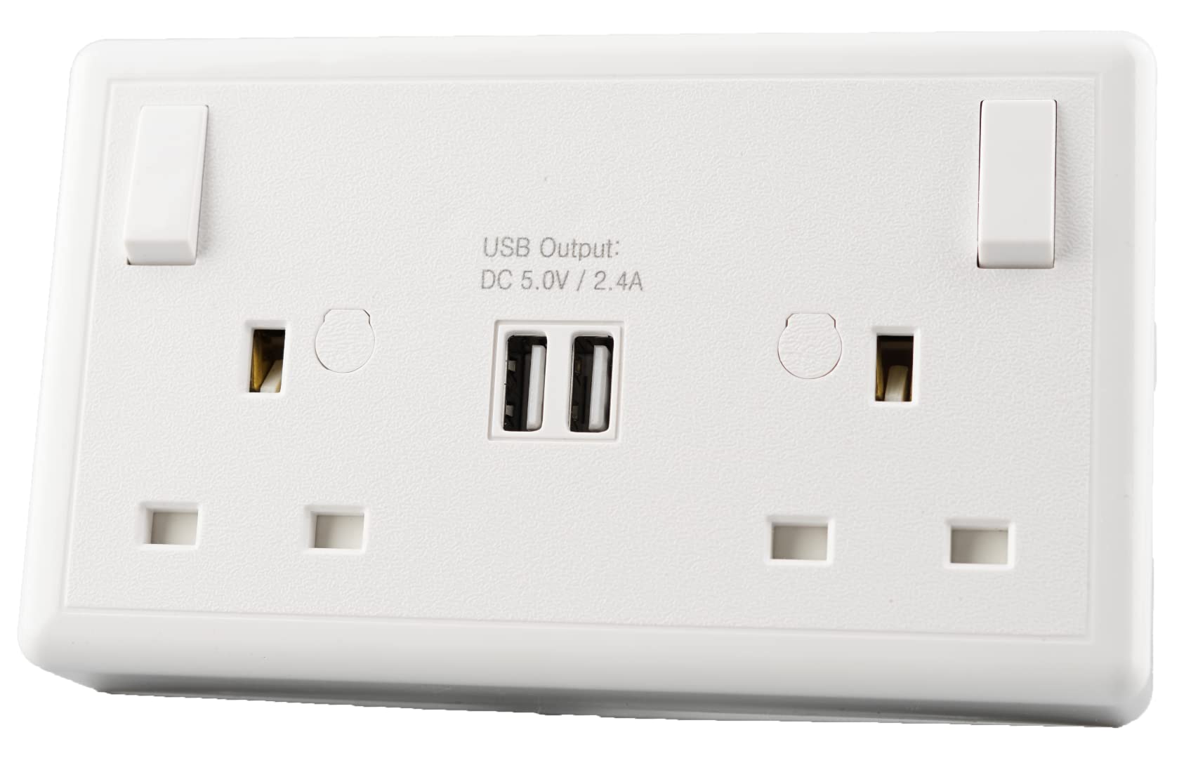 WK Electrical - 13A 1G to 2G Switched Converter Socket with USB (2400mA)
