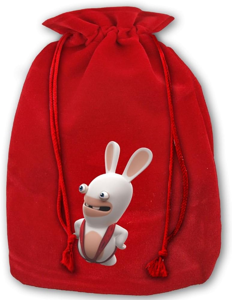 Rabbids Invasion Drawstring Christmas Gift Sacks Made Of Pleuche And Sponge Velvet By Gift Boutique