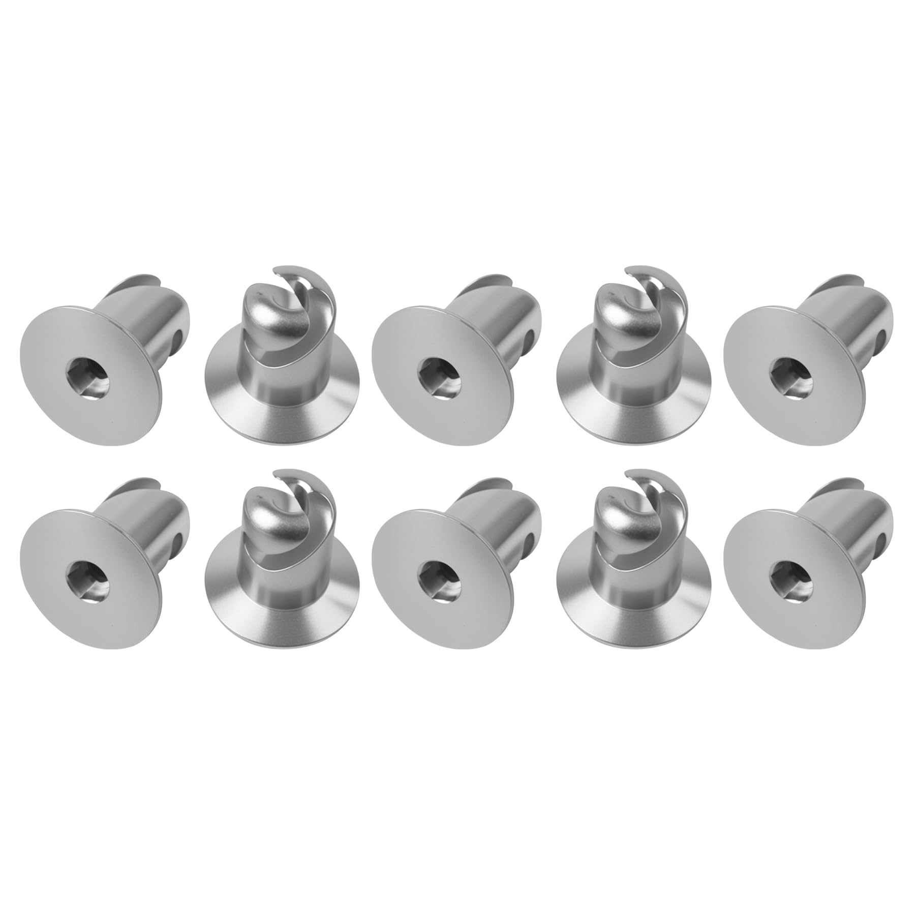 Photo 1 of 10Pcs 7/16" .500 Grip Aluminum Button Oval Head Turn Quarter Fasteners, Silver