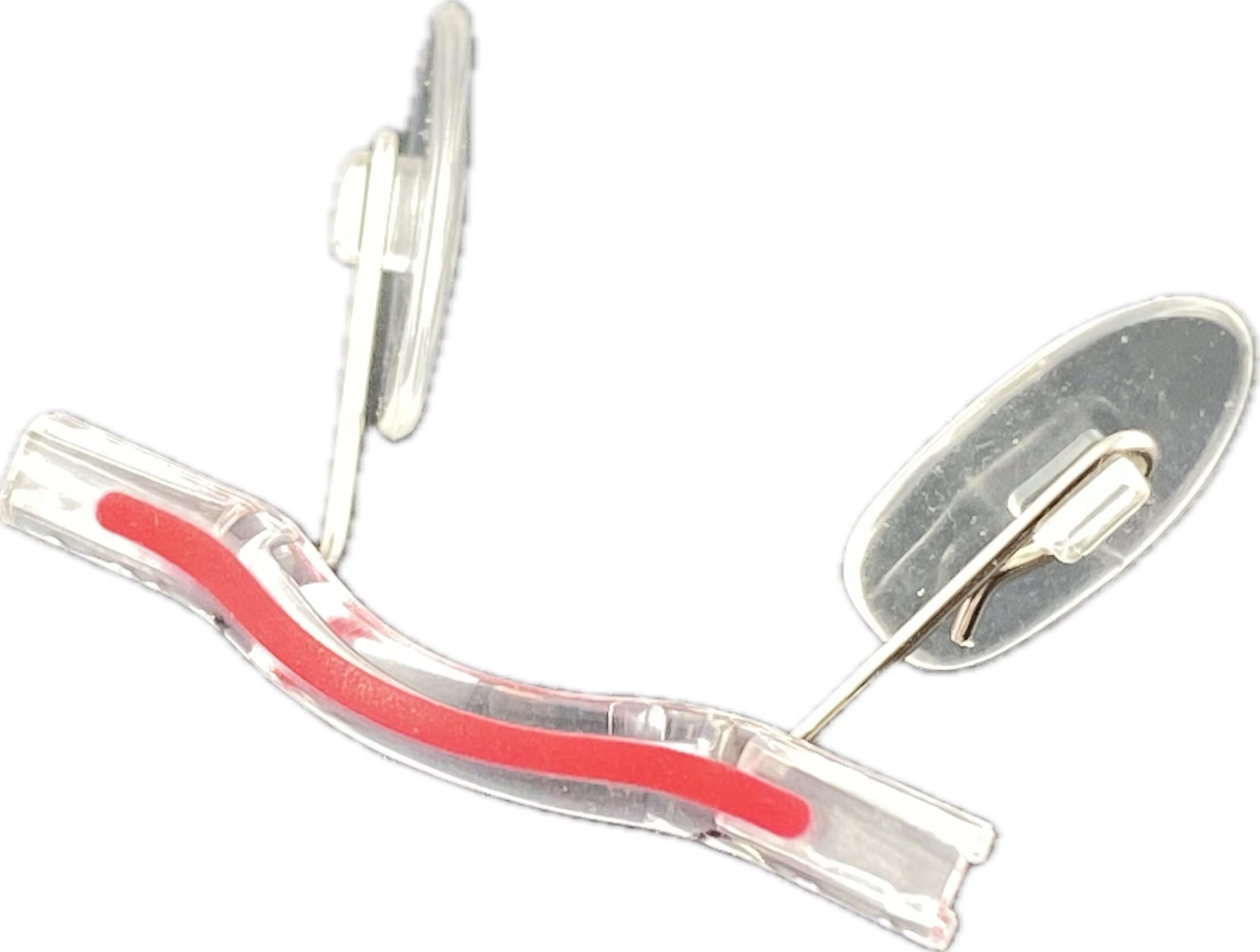Switch It! Original Universal Nose Bridges & Comfort Pads for Switch It! Glasses - Perfect Fit, Skin-friendly, Durable, With stripes red matt 3153