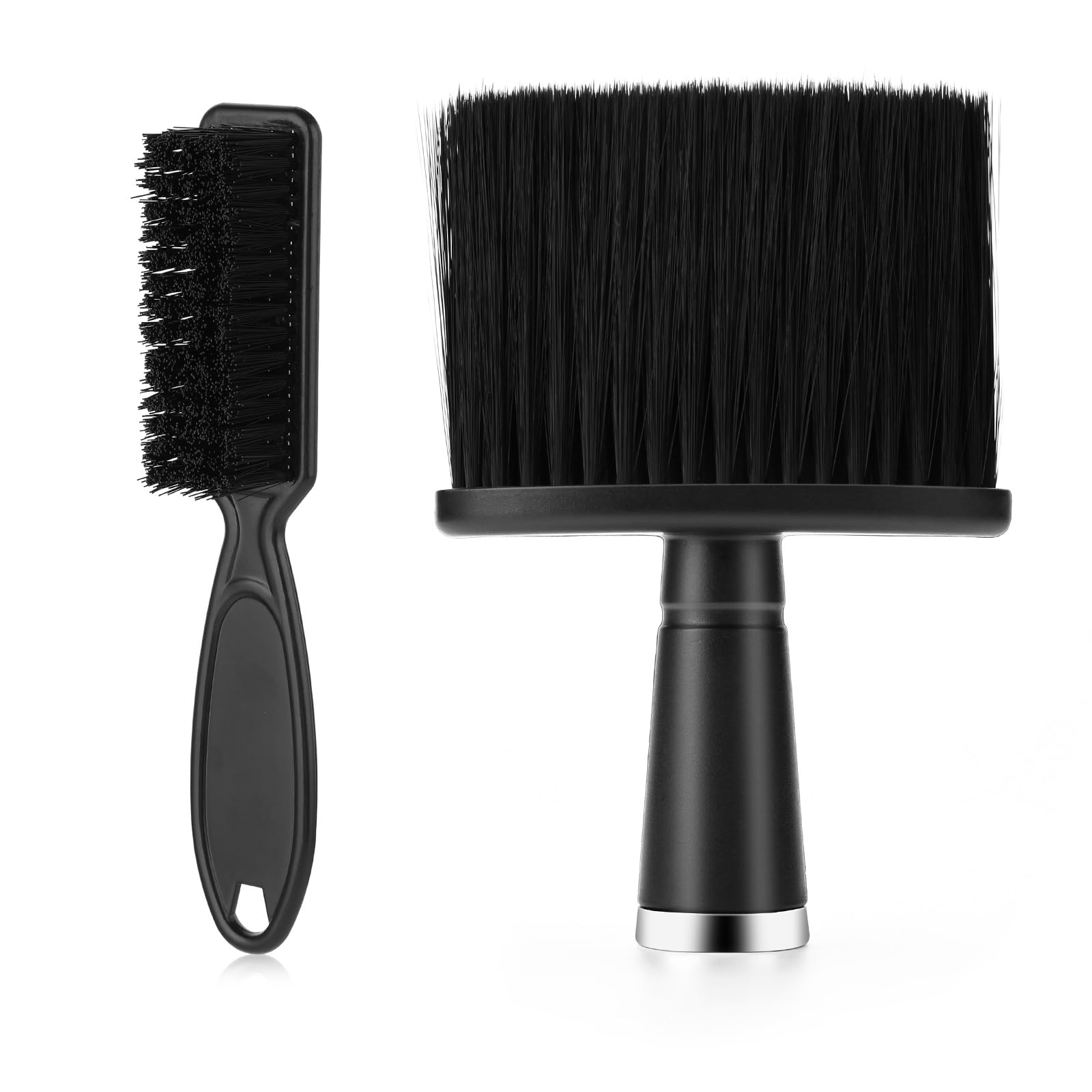 2-Piece Barber Brush Set - Hair Clipper Cleaning Brush & Soft Neck Duster for Brushing Off Hair Around Neckline & Ears