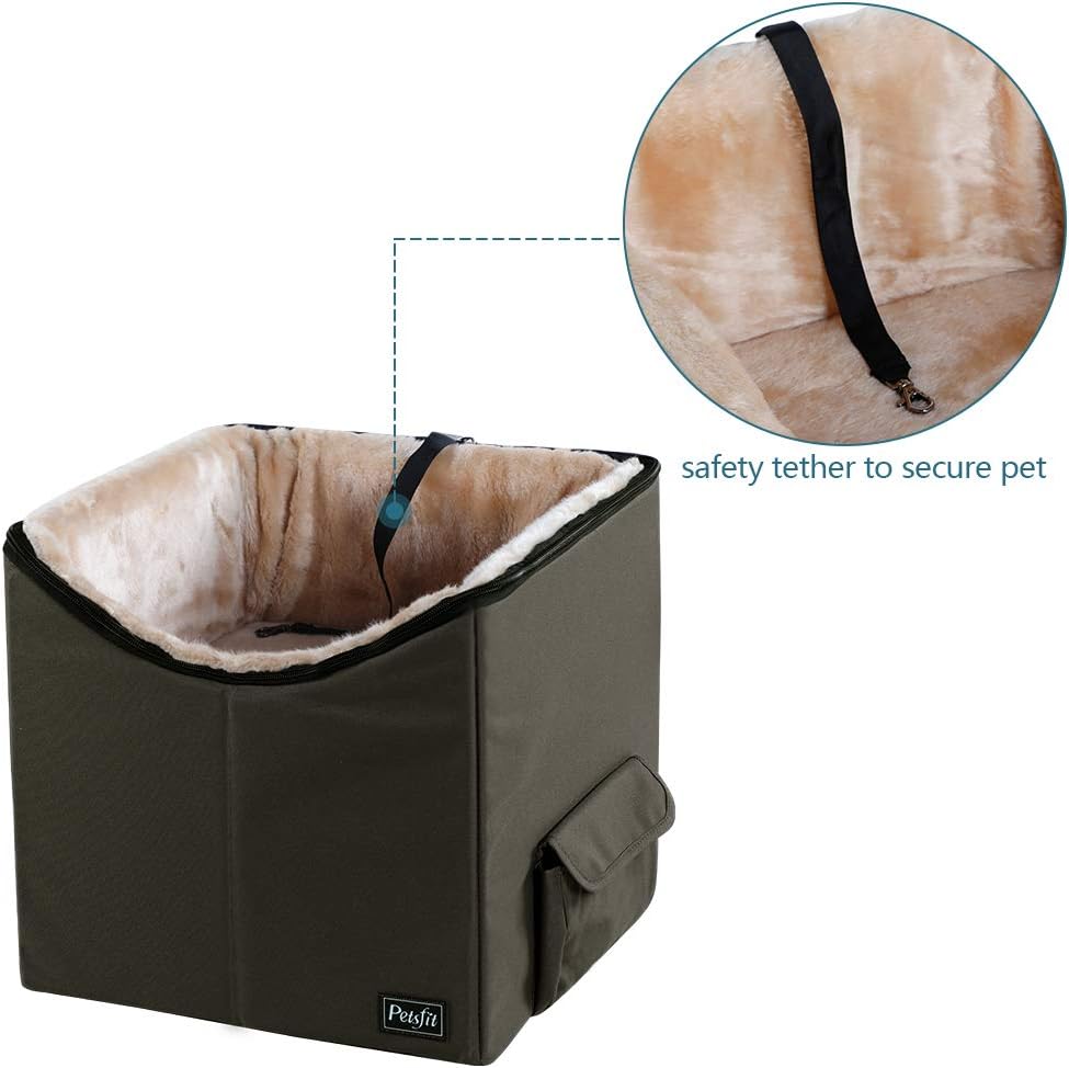 Petsfit Dog Lookout Car Booster Seat with Summer and Winter Liner, 15" Lx16 Wx14 H : Pet Supplies