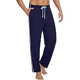 WiWi Viscose from Bamboo Mens Pajama Pants Soft Lounge Bottoms Sweatpants Sleep Pant Drawstring with Pockets S-XXL