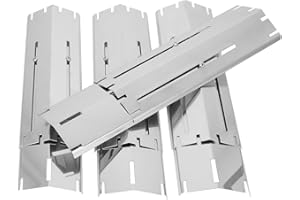 BBQration 4-Pack Extends from 11.75" up to 21" L Universal Replacement Heavy Duty Adjustable Stainless Steel Heat Plate Shield, Flavorizer Bar, Heat Tent, Burner Cover, Flame Tamer for Gas Grill