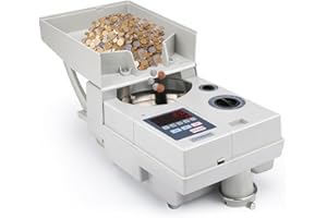 RIBAO TECHNOLOGY Ribao CS-10S High Speed Portable Coin Counter and Sorter, 1800 Coins per Minute Counting Speed, 2000 Coins Hopper Capacity, Suitable for International Coins and Tokens, Two-Year Warranty