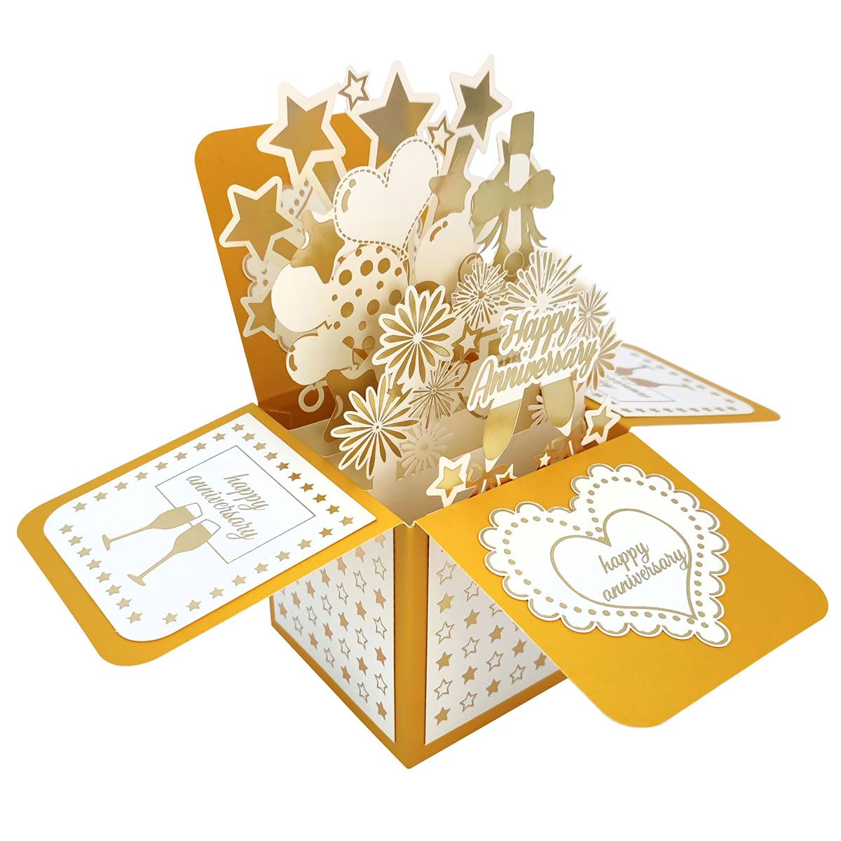 scicent Pop Up Anniversary Cards for Couple, Romantic Flower Greeting Card for Wife, Wedding Anniversary Cards for Her with Envelop - Anniversary