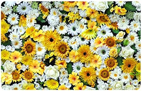 Faux Flooring Garden Flowers Mat, 23 by 36-Inch, Brown
