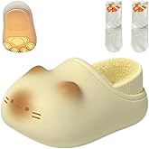 2026 Cat Paws Footprints Fluffy Plush Fleece Height Increase Slippers - Cute Animal Ultra-Thick Slipper with Paw Print