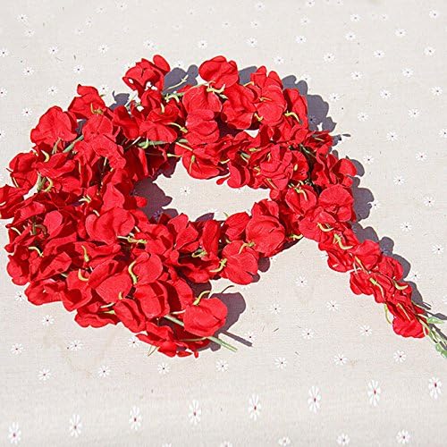 LBZEZR 1pc 120cm Premium String Lot Artificial Flowers Vine Ivy Leaf Garland Silk Floral Home Decor Red