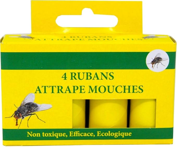 La Cinta atrapa Moscas, pegajosa Mata Moscas, Caja de 4 Cintas: Amazon.es: Jardín