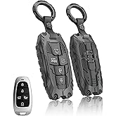 Heavy Key Fob Cover for Hyundai, Key Fob Case Protector Accessories Fits for 2022 2023 2024 2025 Hyundai Sonata Tucson Santa Cruz (5 Buttton-Black)