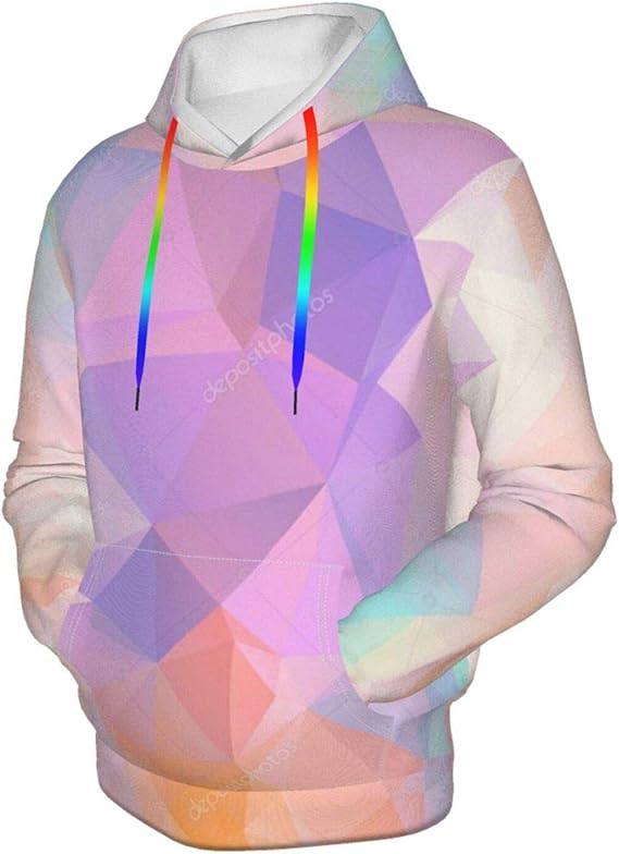 Amazon.com: Women Men 3D Graphic Hoodie Bstract-Geometric-Polygonal Novelty Long Sleeve Pullover 