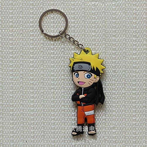 Naruto Porte-clés PVC Caoutchouc Double Face Naruto Figurine 8 cm