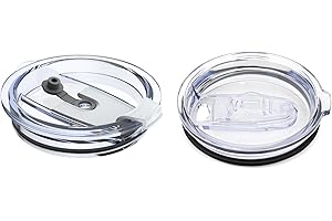 Zukro Replacement Lid for 20 oz and 24 oz Tumbler With Mouth Opening Only 3.25 Inch/8.3 CM, Press Fit Type, (No Fit Screw Type), Leakproof, 1 PC Straw and 1 PC Slider Lid, Clear