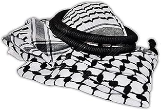 Bethlehem Gifts TMBethlehem Gifts TM Traditional Palestinian Keffiyeh Shemagh Agal Rope from The Middle East (Black Keffiyeh with Agal)
