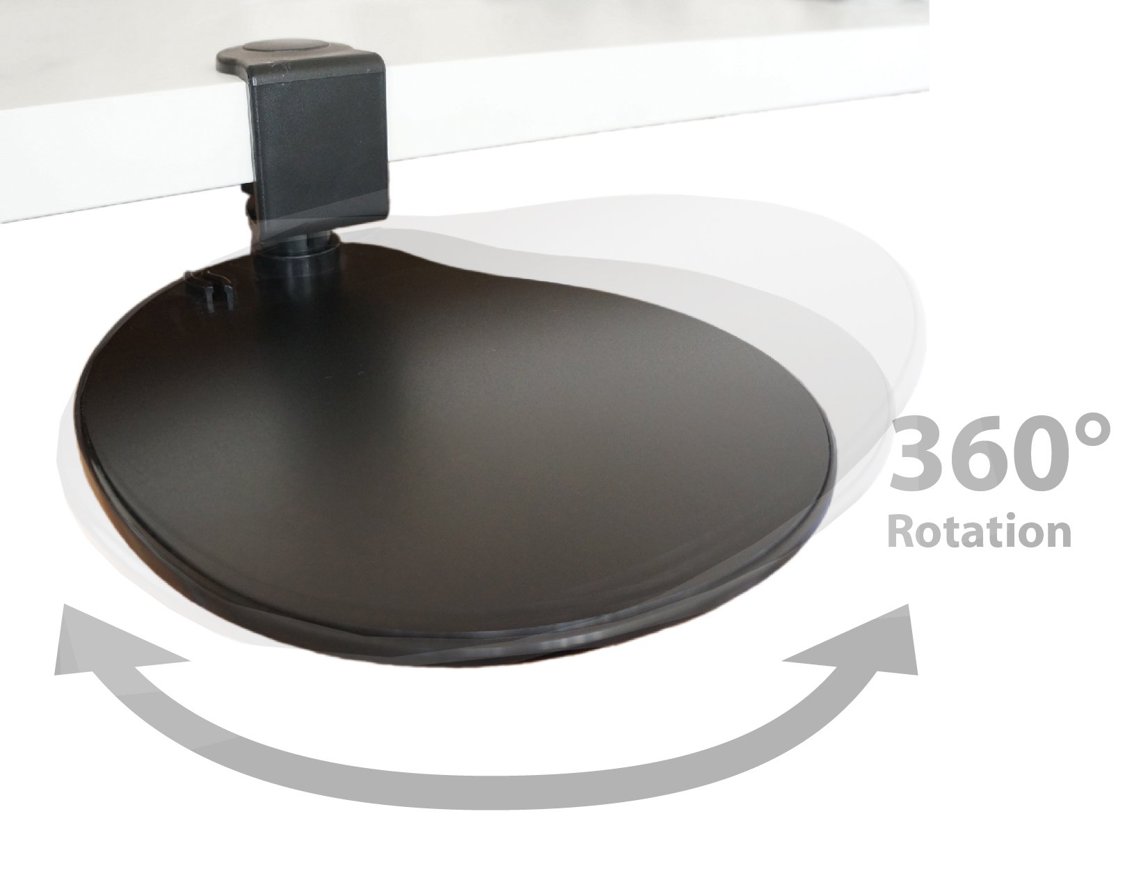 Clamp-On Mouse Platform - Rotating 360° Mouse Pad Tray For Desk Space Saving