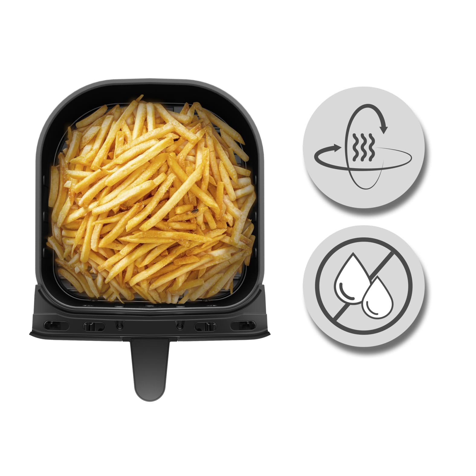 WMF Multi Taste Heißluftfritteuse, Airfryer, 1550 W, 4,6l für 2-4 Personen, gesundes Frittieren, Dörren, Grillen, Heissluftfriteuse mit 8 Programmen, 4,6 LIter Air Fryer, schwarz 4