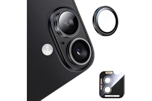 MAGIC JOHN for iPhone 16/16Plus Camera Lens Protector, Ultra HD Metal Individual Ring, 9H Tempered Glass, with Installation K