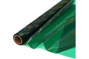 CMFYHM Iridescent Green Cellophane Wrap Roll I 34 In Wide X 50 Ft Long I Colorful Cello Perfect For Baskets,Gifts, Treats,Birthday Holiday Wedding Floral, Party Arts Crafts Decoration (Green)