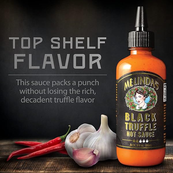 MELINDA’S BLACK TRUFFLE HOT SAUCE – GOURMET TRUFFLE HOT SAUCE MADE WITH FRESH INGREDIENTS, ITALIAN BLACK TRUFFLES, CAYENNE PEPPERS, GARLIC & COLOMBIAN HONEY – KETO, NO SUGAR, NO CARBS -12 OZ, 1 PACK