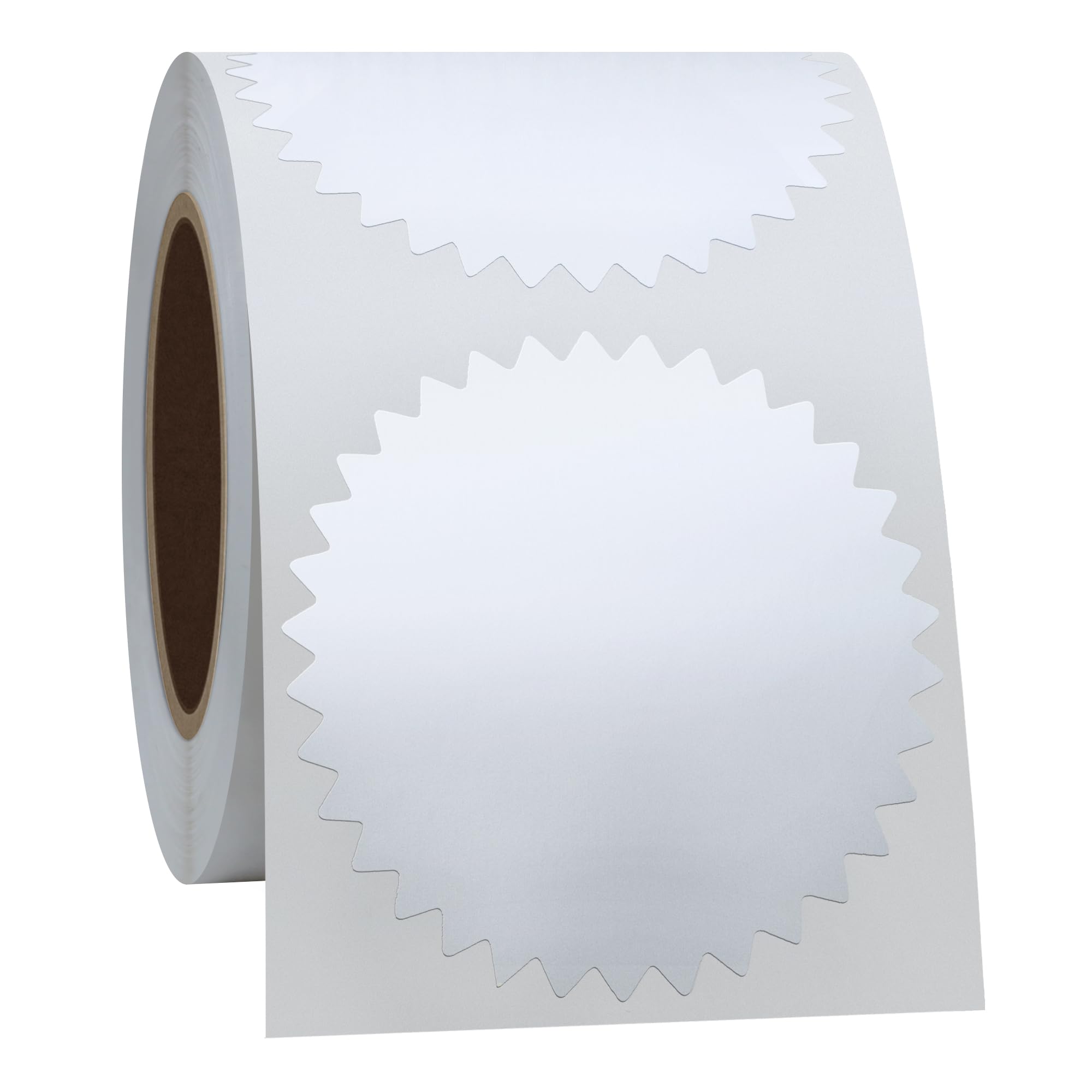 Hycodest 2" Certificate Paper Reward Stickers Embossing Labels with Serrated Edge 300 Stickers (Matte Silver)