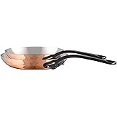 Mauviel M'Heritage M200CI 2mm Polished Copper & Stainless Steel 2-Piece Frying Pan Set With Cast Iron Handles, Made In France