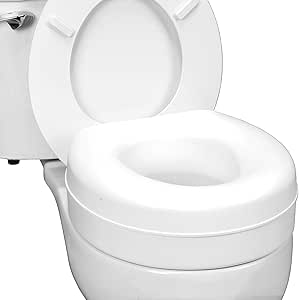 HealthSmart 5-inch toilet seat riser with 4 slip pads and universal fit