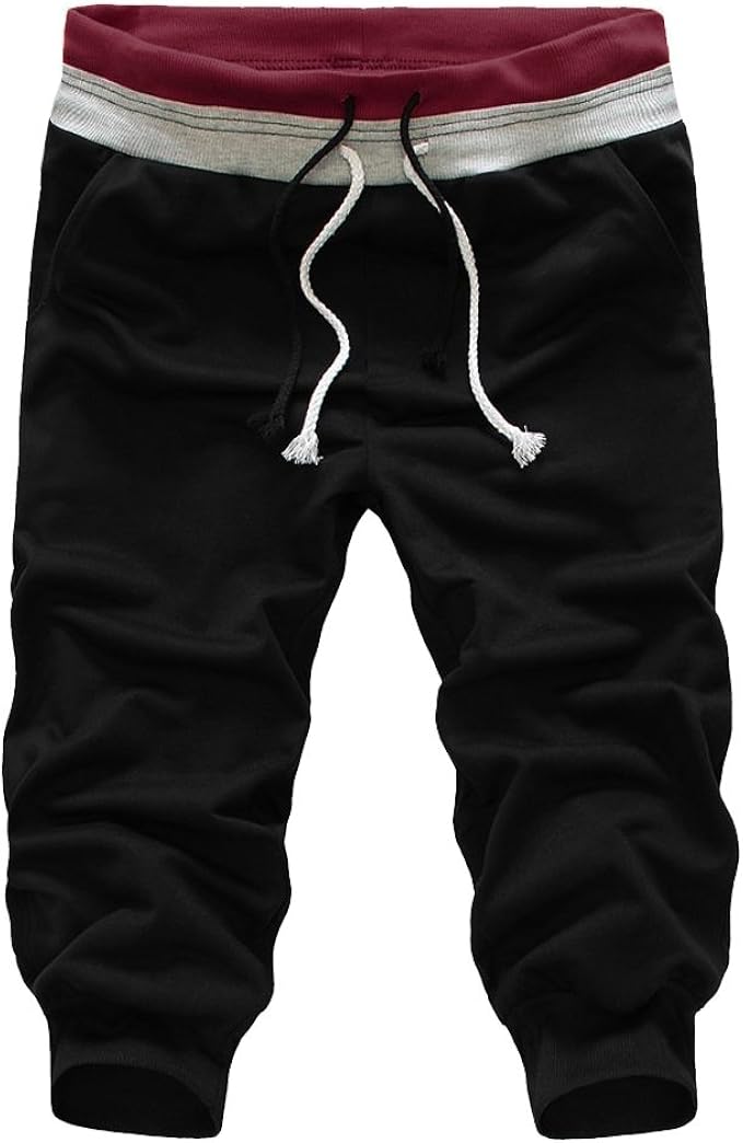 Amazon Vimora メンズ 7分丈 ヨガランニングスポーツ スウェット パンツジム トレーニングウェア部屋着 Xl 黒 ルーム ウェアボトムス 通販