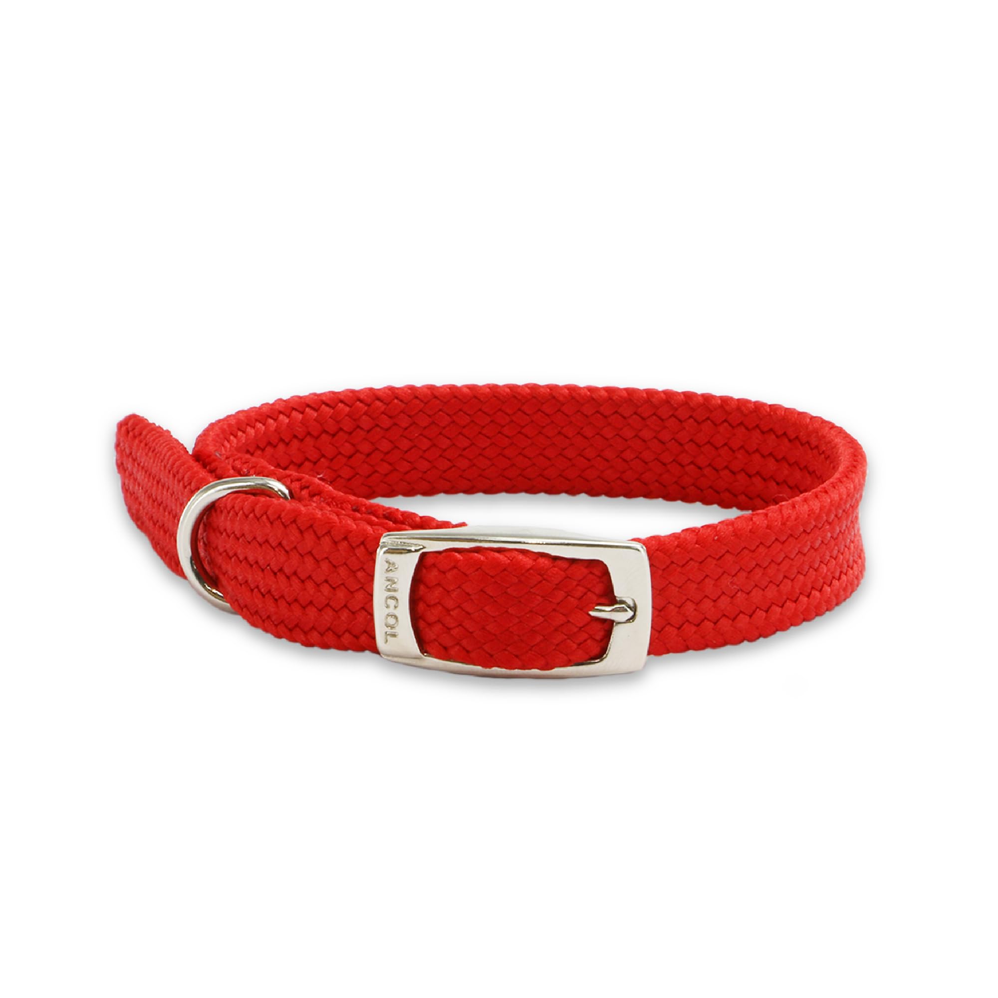 Ancol Made From Dog Softweave Collar in Red - Comfortable Pet Accessory - Small Medium Large Puppy Neckband - Size 2