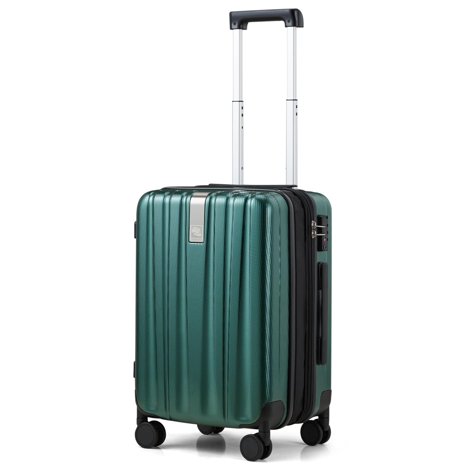 Photo 1 of Hanke 20 Inch Expandable Carry on Luggage 22x14x9 Airline Approved Lightweight PC Hard Shell Suitcases with Wheels Travel Luggage Rolling Suitcase Travel Luggage Bag for Weekender(Blackish Green)