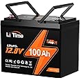 LiTime 12V 100Ah RV Lithium Battery,Group 24 Rechargeable LiFePO4 Battery with Up to 15000 Cycles, 1.28kWh and Higher Energy Density, Perfect for Trolling Motors, Boat, Marine, Solar etc.