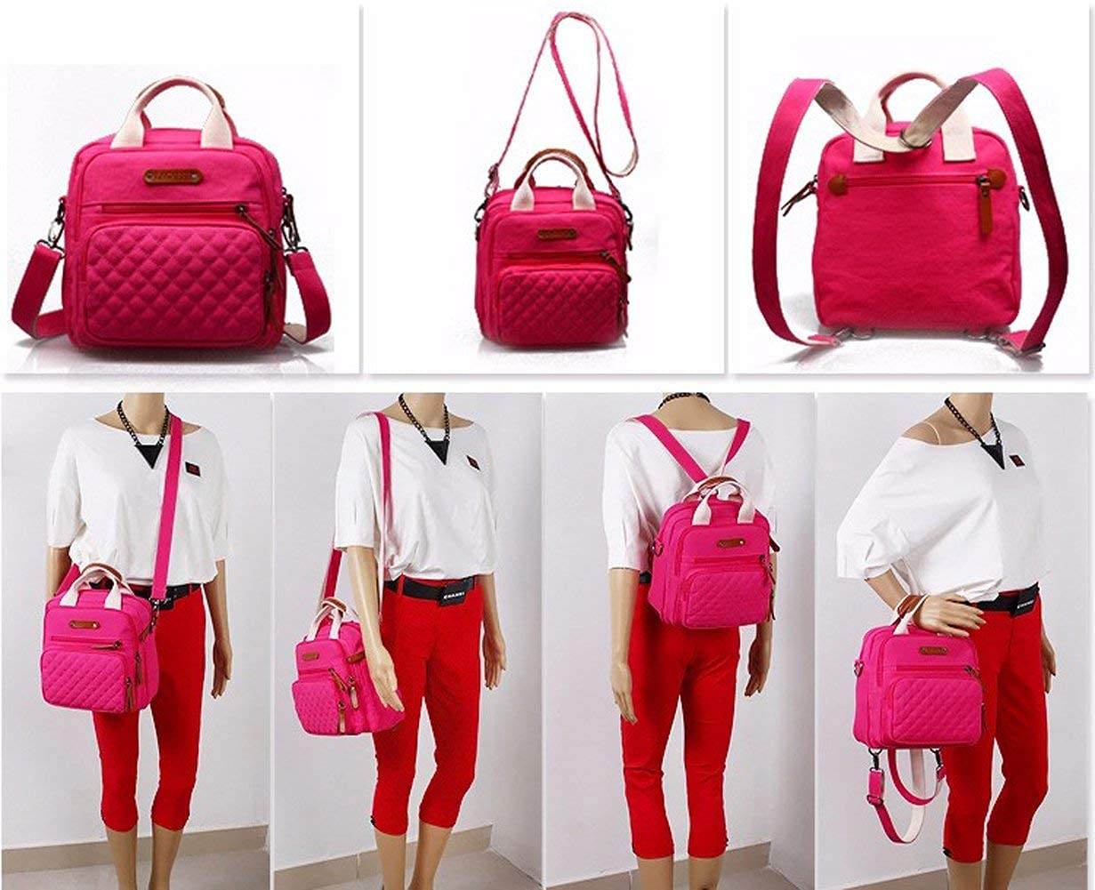 LCY Mini Multi-function Diaper Bag Tote Messenger Backpack-Stripes