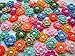 ICRAFY Brand 50 Pcs. Assorted Crochet Flower Pearl Fabric Satin Craft Sewing Appliques DIY Diameter 20 mm.