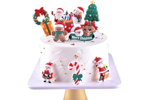 NF ORANGE 12pcs Christmas Party CakeTopper, Christmas Party Decorations Supplies Cute Christmas Party Favors Snowman Santa Reindeer Elf Gingerbread Christmas Tree Cake Decoration