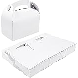 24 Pack White Treat Boxes - Gable Gift Boxes For Party Favors Goodie, Perfect For Kids Birthday, Wedding, Baby Shower, 6.2 x 