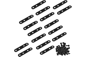 Hordion 16Pcs 3 Inch Straight Bracket Stainless Steel Brace, Flat Mending Plate Fixing Bracket Connector with Screw for Cabin