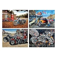 honuansortory 4 Pack Motorcycle 5D DIY Diamond Painting Kits Full Drill Rhinestone Embroidery Cross Stitch Home Decor Craft for Home Party
