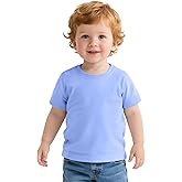 ZUEMET Toddler Boys Short Sleeve T-Shirts Baby Basic Tee Solid Color Tops Size 18M 5T