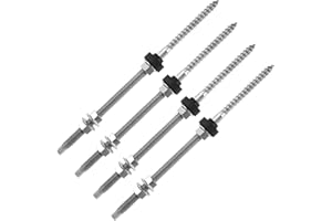 Micro Traders Pack of 4 Hanger Bolts 304 Stainless Steel Height Adjustable Solar Hanger Bolts for Photovoltaic Solar Attachme