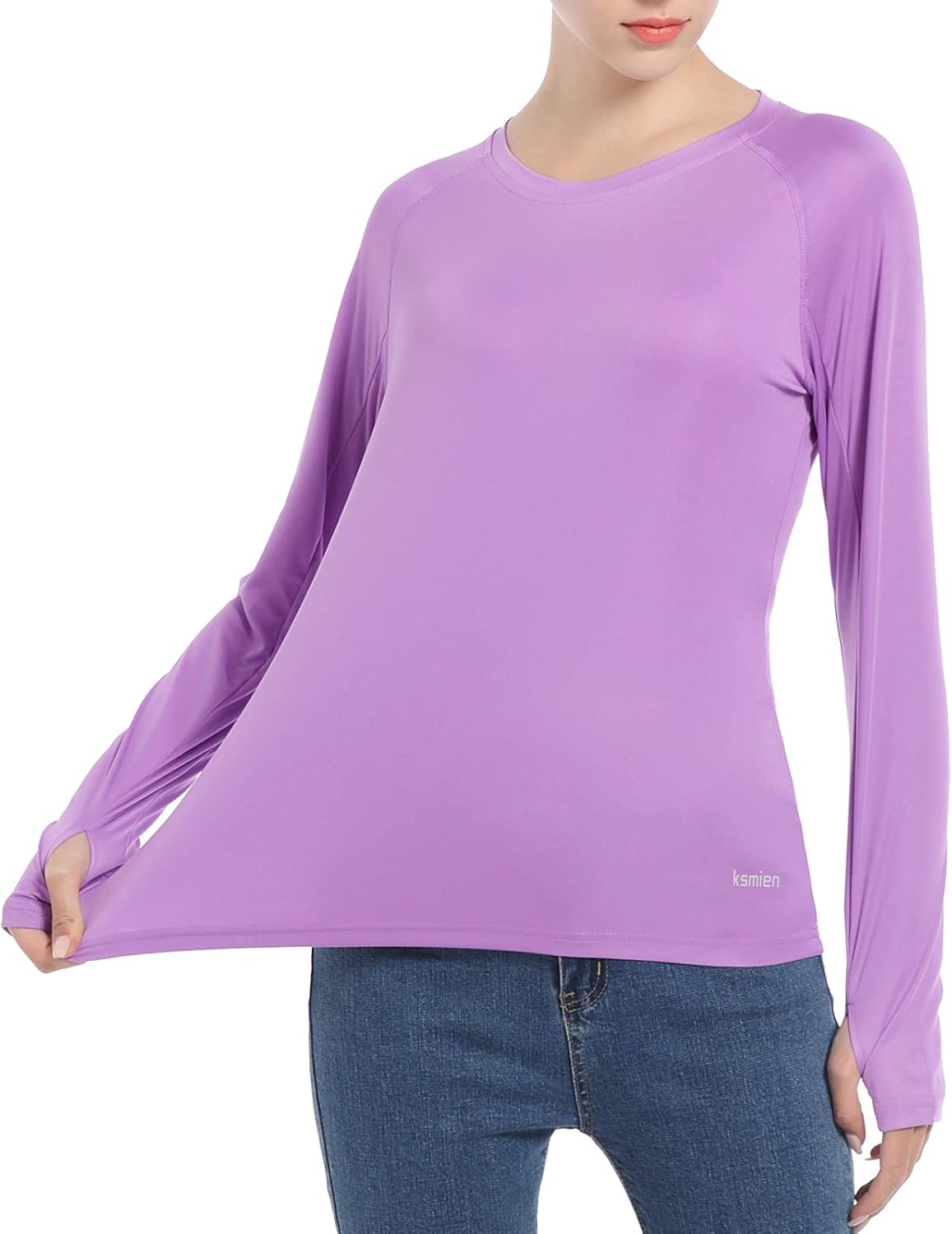 Women's UPF 50+ Sun Protection UV Shirts - Long Sleeve Outdoor Hiking Fishing Swim SPF Rash Guard T-Shirt with Thumbhole: Clothing